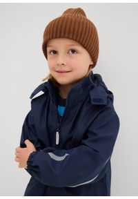 bonprix - Ocieplana kurtka przeciwdeszczowa z odpinanym kapturem i odblaskowymi elementami. Kolor: niebieski. Materiał: polar #3