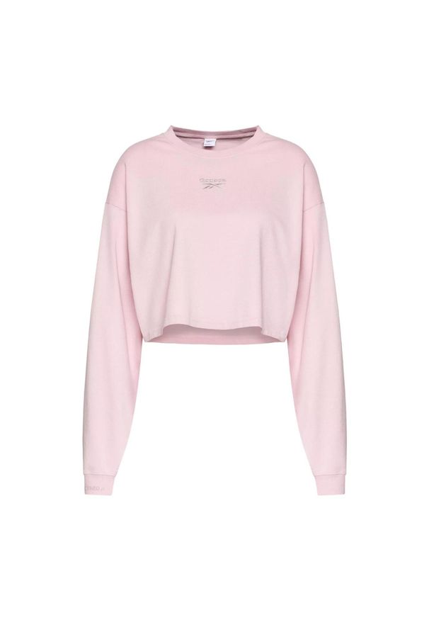 Bluza sportowa damska Reebok CL Wide krótka. Kolor: różowy. Materiał: bawełna. Długość: krótkie. Styl: sportowy