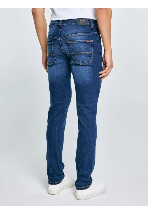 Big-Star - Jeansy męskie dopasowane granatowe Ronan 632. Kolor: niebieski. Styl: sportowy, klasyczny, elegancki