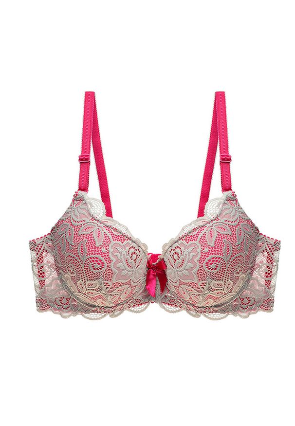 Intica - Biustonosz usztywniany z koronką i regulowanymi ramiączkami Amiyah. Kolor: wielokolorowy. Materiał: koronka. Wzór: koronka