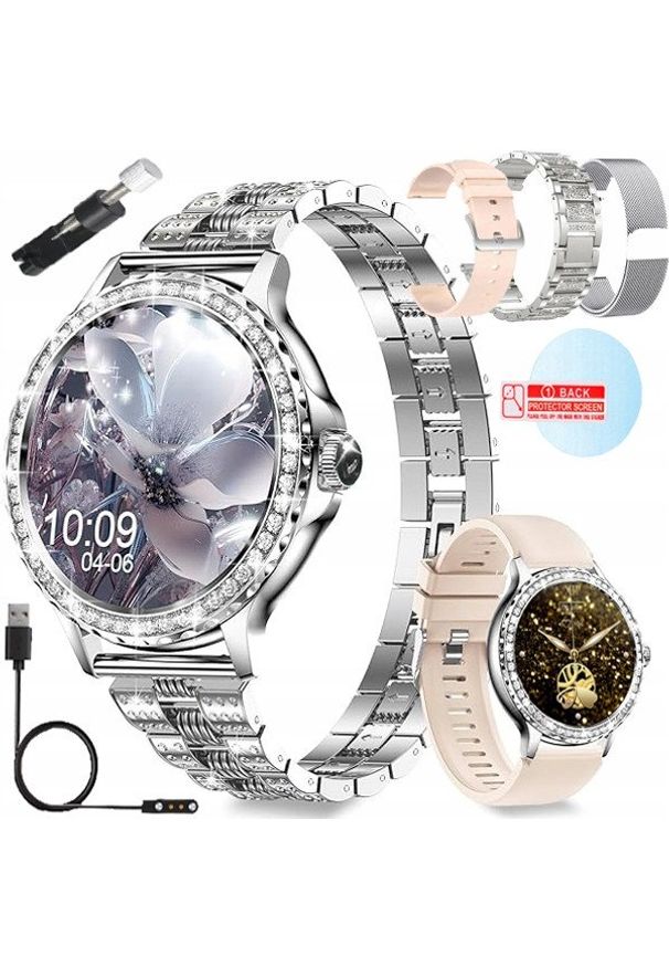 WonderWatch - SMARTWATCH ZEGAREK DAMSKI POLSKIE MENU ROZMOWY CIŚNIENIE PULS CYRKONIE. Rodzaj zegarka: smartwatch