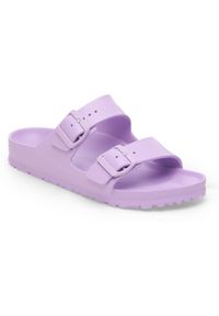Klapki damskie Birkenstock Arizona Eva. Kolor: fioletowy. Materiał: materiał, syntetyk