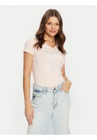 Guess T-Shirt W5RI21 J1314 Różowy Regular Fit. Kolor: różowy. Materiał: bawełna