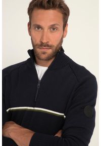 JAY-PI - Męski Półgolf z dzianiny odzież narciarska stójka z zamkiem błyskawicznym. Typ kołnierza: kołnierzyk stójkowy. Kolekcja: plus size. Kolor: niebieski. Materiał: bawełna, materiał. Sezon: zima. Sport: narciarstwo #2