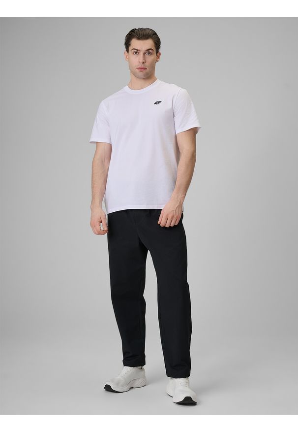 4f - 4F T-shirt regular gładki męski (3-pack) - biały+szary+czarny S. Okazja: na co dzień. Kolor: wielokolorowy. Materiał: bawełna, jeans, materiał. Wzór: gładki. Styl: casual, klasyczny