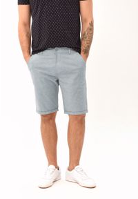 Volcano - Krótkie spodenki, Comfort Fit, P-NEITH. Okazja: na co dzień. Kolor: szary. Materiał: bawełna, materiał, elastan. Długość: krótkie. Sezon: lato. Styl: klasyczny, casual, sportowy #1
