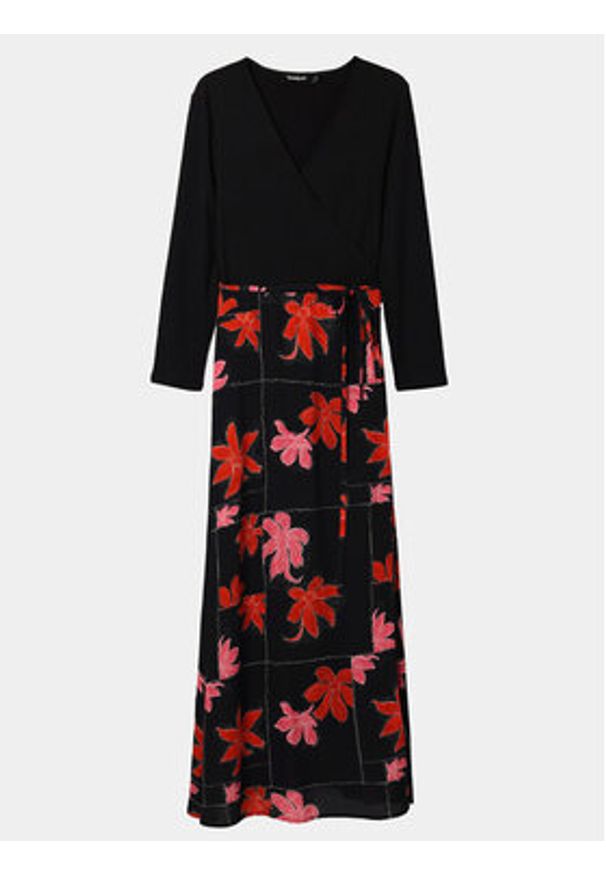Desigual Sukienka letnia Memphis 24SWVW37 Czarny Regular Fit. Kolor: czarny. Materiał: syntetyk. Sezon: lato