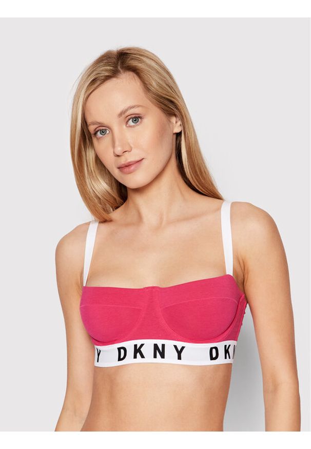 Biustonosz z fiszbiną DKNY. Kolor: różowy