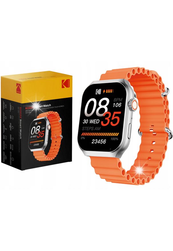 NoName - Smartwatch Zegarek Smartwatch Kodak SW-7210 IP67 GPS Tętno Saturacja 10 dni Czuwania. Rodzaj zegarka: smartwatch