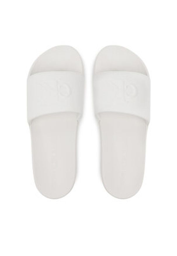 Calvin Klein Jeans Klapki Slide Hf Mono Cv YM0YM01282 Biały. Kolor: biały. Materiał: materiał