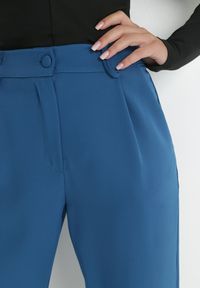 Born2be - Granatowe Spodnie Regular Fohan. Kolor: niebieski. Styl: klasyczny, elegancki #5