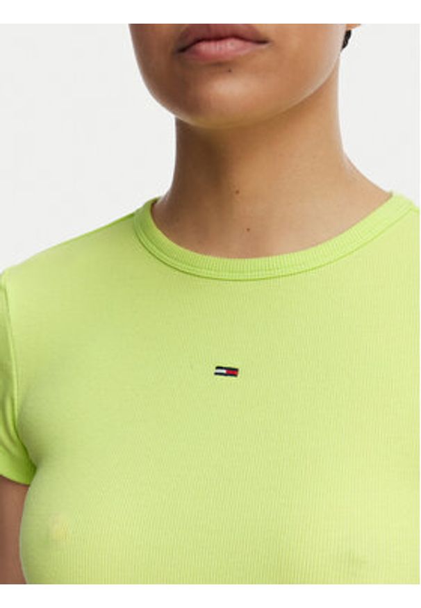 Tommy Jeans Sukienka letnia Flag DW0DW22613 Zielony jasny Slim Fit. Kolor: zielony. Materiał: bawełna. Sezon: lato