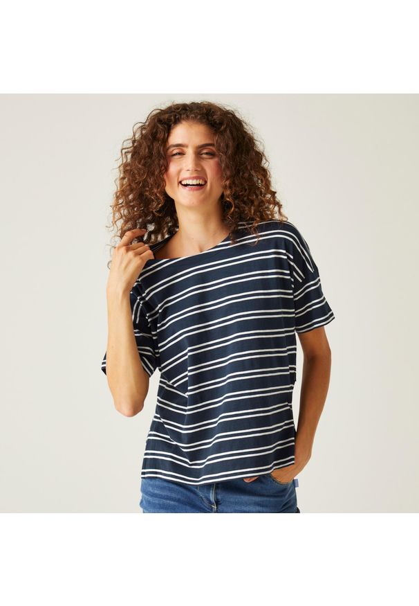 Regatta - Abaya damska koszulka. Kolor: niebieski. Materiał: bawełna. Sport: turystyka piesza