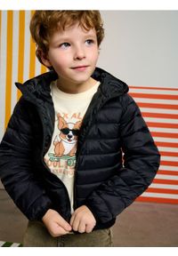 Sinsay - Pikowana kurtka z kapturem - czarny. Typ kołnierza: kaptur. Kolor: czarny