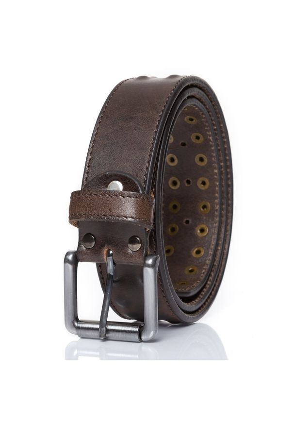 Mustang - MUSTANG PASEK SKÓRZANY 40 mm SOPO-MUS066. Materiał: skóra. Wzór: paski. Styl: klasyczny