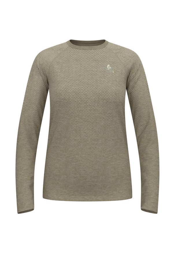 Koszulka damska Odlo ESSENTIAL SEAMLESS T-shirt crew neck l/s. Kolor: zielony. Długość rękawa: długi rękaw