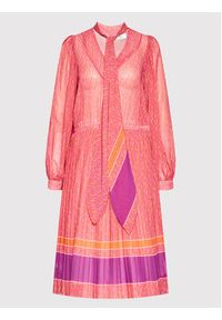 Simple Sukienka codzienna SUD041 Różowy Regular Fit. Okazja: na co dzień. Kolor: różowy. Materiał: syntetyk. Typ sukienki: proste. Styl: casual #4