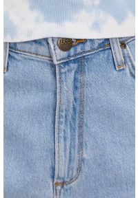 Lee - Szorty jeansowe. Stan: podwyższony. Kolor: niebieski. Materiał: jeans. Wzór: gładki #2