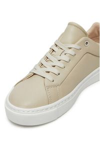 Calvin Klein Sneakersy Cupsole Lace Up W/Ml HW0HW02288 Écru. Materiał: skóra #4