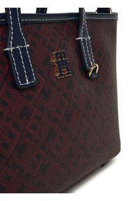 TOMMY HILFIGER - Tommy Hilfiger Torebka Th Monoplay Le Nano Tote AW0AW17717 Granatowy. Kolor: niebieski. Materiał: skórzane #5