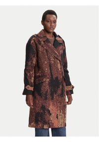 Desigual Płaszcz przejściowy Brushed Lacroix 25WWEW05 Brązowy Loose Fit. Kolor: brązowy. Materiał: bawełna