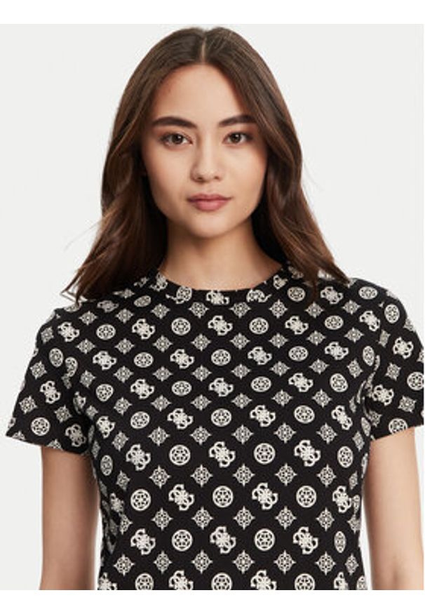 Guess T-Shirt V5YI04 I3Z14 Czarny Regular Fit. Kolor: czarny. Materiał: bawełna