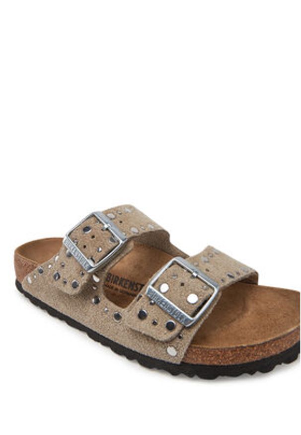Birkenstock Klapki Arizona Rivet 1029390 Brązowy. Kolor: brązowy. Materiał: zamsz, skóra