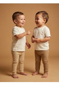 Sinsay - Bawełniane legginsy z prążkowanej dzianiny 2 pack - beżowy. Kolor: beżowy. Materiał: prążkowany, dzianina, bawełna #1