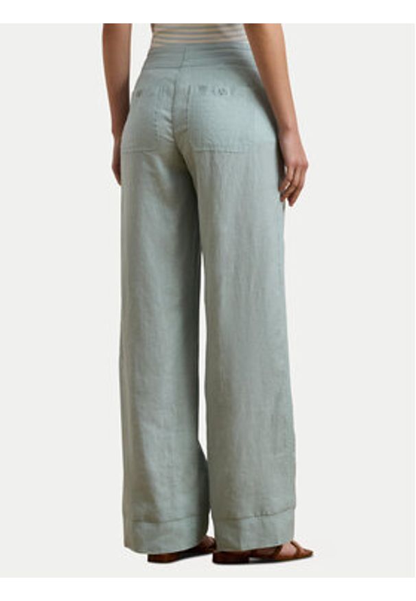 Lauren Ralph Lauren - LAUREN RALPH LAUREN Spodnie materiałowe 200735136021 Błękitny Regular Fit. Kolor: niebieski. Materiał: len