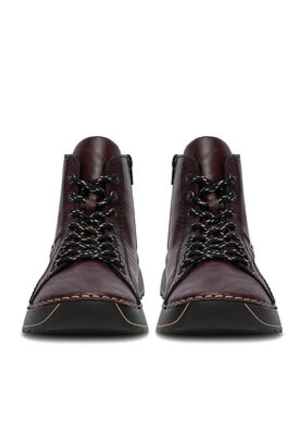 Rieker Trzewiki CEO-71510-30 Bordowy. Kolor: czerwony. Materiał: materiał, syntetyk