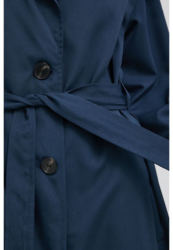 only - Only trencz damski kolor granatowy przejściowy. Okazja: na co dzień. Kolor: niebieski. Materiał: materiał. Styl: casual, klasyczny