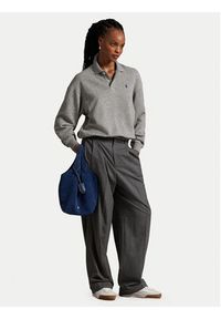 Polo Ralph Lauren Bluza 211947966501 Szary Relaxed Fit. Typ kołnierza: polo. Kolor: szary. Materiał: bawełna #4