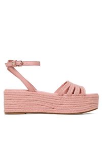 TOMMY HILFIGER - Tommy Hilfiger Espadryle Essenital Flatform Sandal FW0FW07161 Różowy. Kolor: różowy. Materiał: materiał