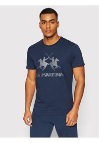 La Martina T-Shirt CCMR05 JS206 Granatowy Regular Fit. Kolor: niebieski. Materiał: bawełna #1