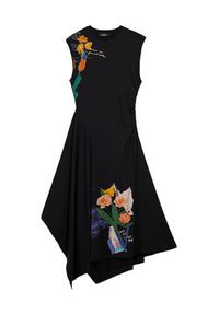 Desigual Sukienka codzienna Leyter 26SWVK50 Czarny Regular Fit. Okazja: na co dzień. Kolor: czarny. Materiał: bawełna. Typ sukienki: proste. Styl: casual #4