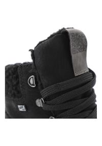 Czarne Botki Rieker Ocieplane Buty Damskie. Okazja: na co dzień. Wysokość cholewki: przed kolano. Zapięcie: sznurówki. Kolor: czarny. Materiał: materiał. Szerokość cholewki: normalna. Sezon: zima. Styl: casual, klasyczny, sportowy #6