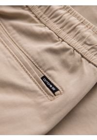 Ombre Clothing - Spodenki męskie bawełniane cargo z elastycznym pasem – beżowe V3 OM-SRCG-0190 - XXL. Okazja: na co dzień. Kolor: beżowy. Materiał: bawełna. Sezon: lato. Styl: casual #13