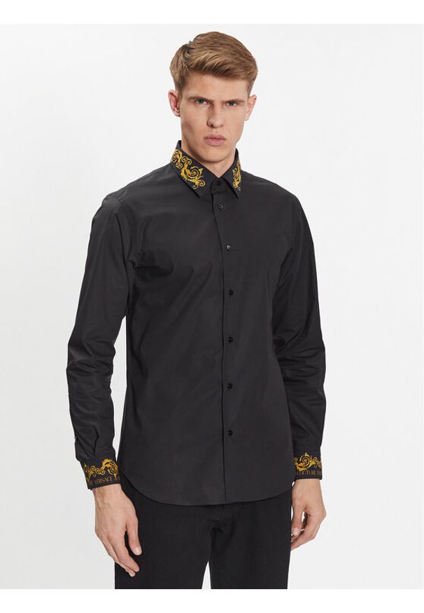 Versace Jeans Couture Koszula 74GAL2SB Czarny Regular Fit. Kolor: czarny. Materiał: bawełna