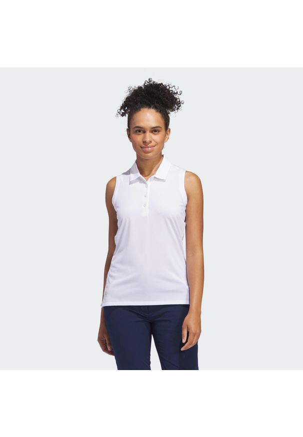 Adidas - Koszulka Women's Ultimate365 Solid Sleeveless Polo. Okazja: na co dzień. Typ kołnierza: polo. Kolor: biały. Materiał: materiał. Styl: casual, sportowy