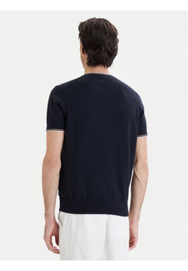 Bugatti T-Shirt 7200-75516C Granatowy Relaxed Fit. Kolor: niebieski. Materiał: bawełna