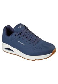 skechers - Buty do chodzenia męskie Skechers Uno Stand ON Air. Okazja: na co dzień. Kolor: niebieski. Materiał: syntetyk, materiał. Sport: turystyka piesza