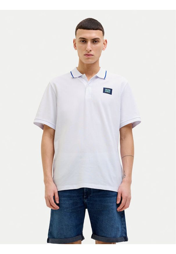 Jack & Jones - Jack&Jones Polo Hudson 12269238 Biały Regular Fit. Typ kołnierza: polo. Kolor: biały. Materiał: bawełna