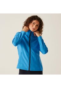 Regatta - Damska kurtka softshell Ablaze z nadrukiem. Kolor: turkusowy, niebieski, wielokolorowy. Materiał: softshell. Wzór: nadruk. Sezon: zima, jesień. Sport: turystyka piesza #1