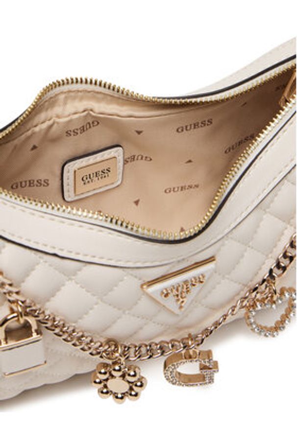 Guess Torebka Everlee HWEG86 79180 Écru. Kolor: kremowy. Materiał: skórzane