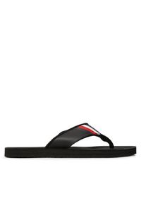 TOMMY HILFIGER - Tommy Hilfiger Japonki Comfortable Padded Beach Sandal FM0FM04473 Czarny. Kolor: czarny. Materiał: skóra