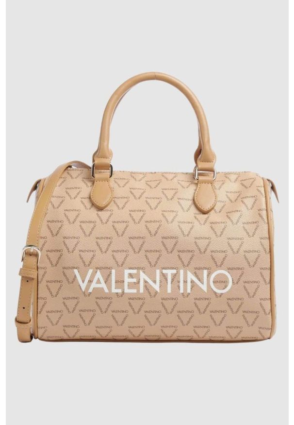 Valentino by Mario Valentino - VALENTINO Duży beżowy kuferek Liuto. Kolor: beżowy