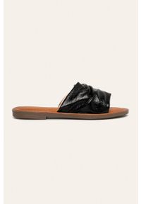 ANSWEAR - Answear - Klapki Ideal Shoes. Kolor: czarny. Materiał: materiał, skóra ekologiczna, guma. Wzór: gładki. Wysokość obcasa: niski #1