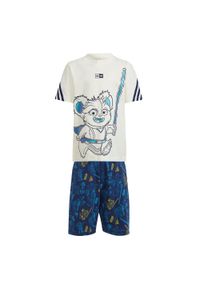 Adidas - Koszulka Zestaw adidas x Star Wars Young Jedi. Okazja: na uczelnię. Kolor: niebieski, wielokolorowy, biały. Materiał: dresówka. Wzór: motyw z bajki. Styl: sportowy