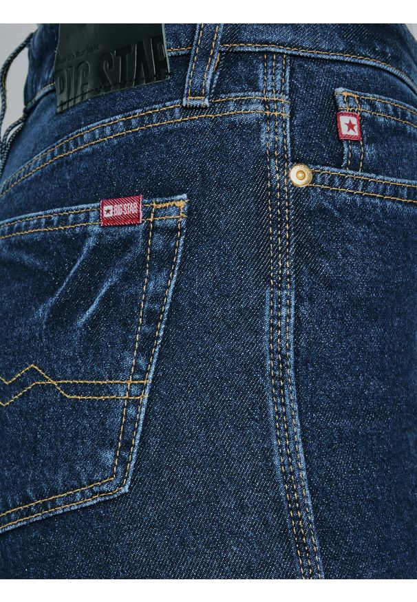 Big-Star - Jeansy damskie z prostą nogawką granatowe Myrra 545. Stan: podwyższony. Kolor: niebieski. Styl: klasyczny, elegancki