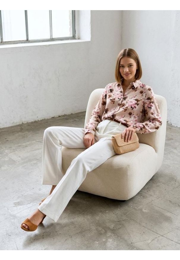 Sinsay - Koszula z domieszką lnu - wielobarwny. Materiał: len